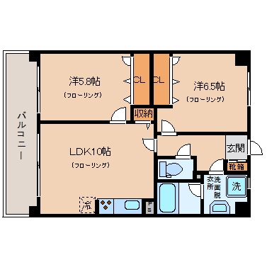 第4ケイコーマンション竹下602号室-間取り