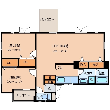 島津直福岡ビル301号室-間取り