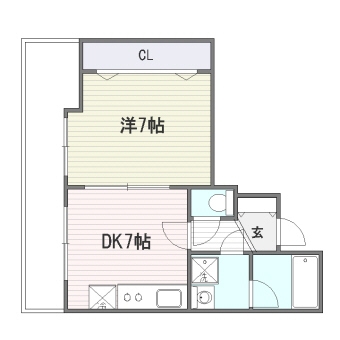 No.60　V-TOWER天神2101号室-間取り