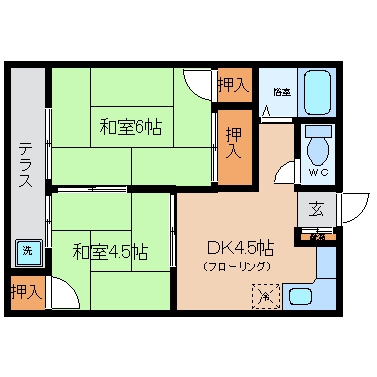 東領ﾋﾞﾙ406号室-間取り