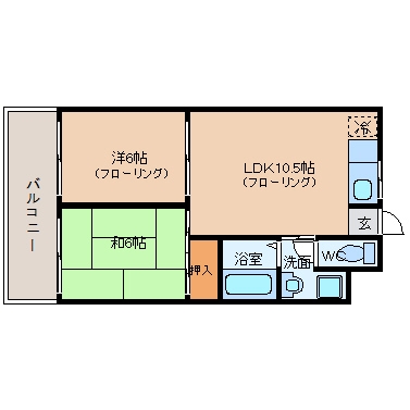 日浦ﾋﾞﾙ201号室-間取り