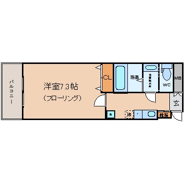 博多パレス201号室-間取り