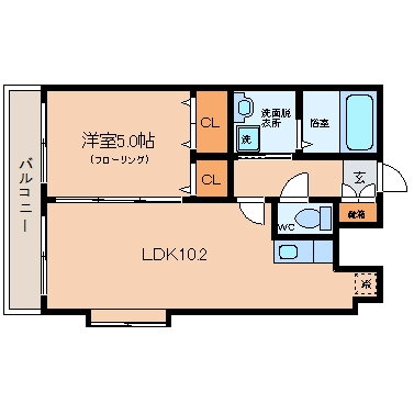 博多ブライトンハウス2703号室-間取り