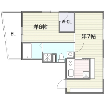 ＳＨＩＲＯＧＡＮＥ　ＡＰＡＲＴＭＥＮＴ401号室-間取り