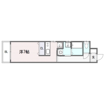 シャトールナ201号室-間取り