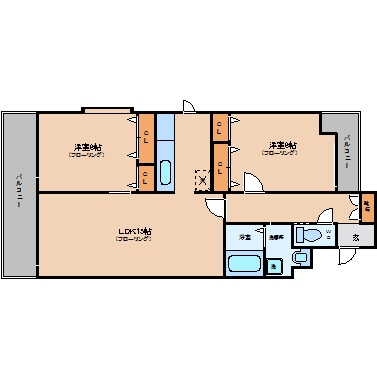 パーチェ輝国502号室-間取り