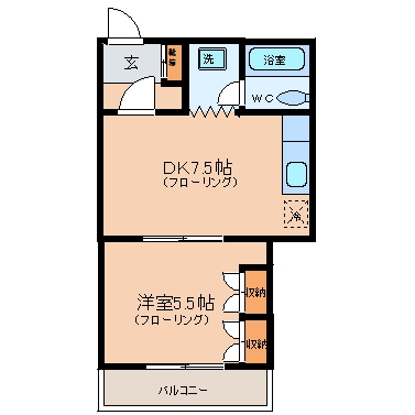 イースト博多602号室-間取り