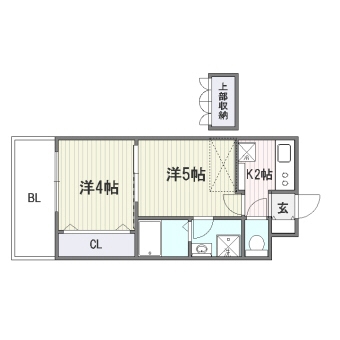 エステートモア平尾倶楽部202号室-間取り