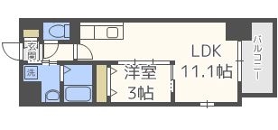 ルピナス天神105号室-間取り