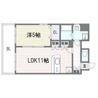 エムティスクエアー吉塚駅前305号室-間取り