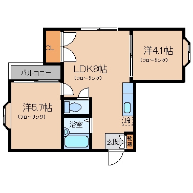 エリーナハイツ博多駅前303号室-間取り