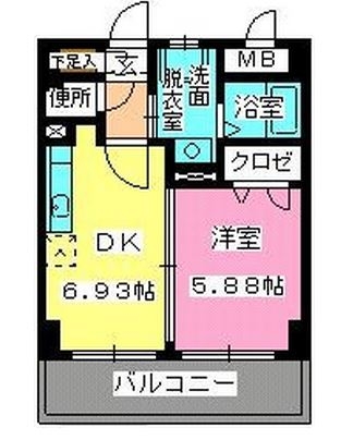 ローヤルマンション博多駅前608号室-間取り