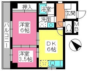 エクセレント百年橋501号室-間取り