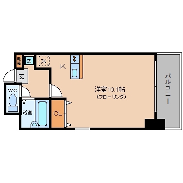 エスタシオン博多103号室-間取り