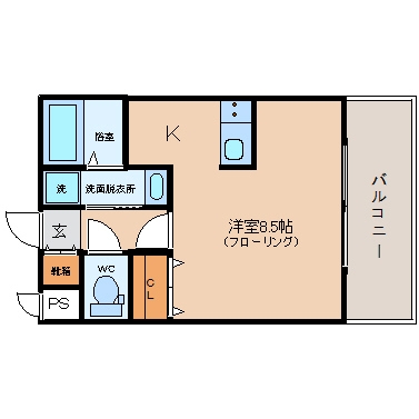 エンクレストNEO博多駅南204号室-間取り