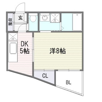 カトレア大濠302号室-間取り