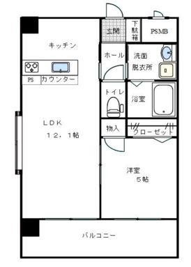 スタンドリバー博多駅南8F号室-間取り