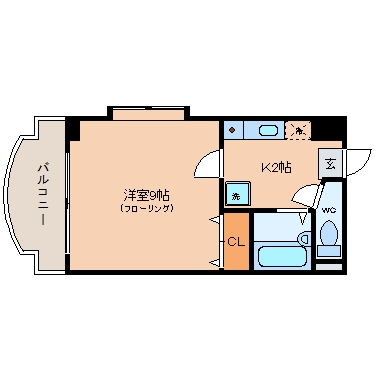 ラフィーネ美野島603号室-間取り