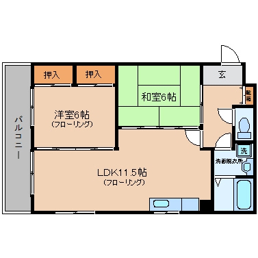 ロマネスク奈良屋402号室-間取り