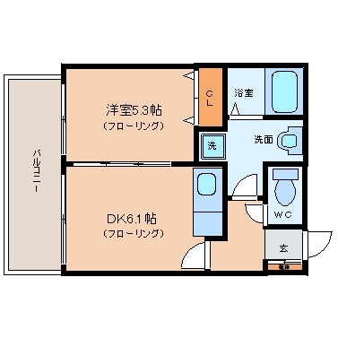 ローズガーデン201号室-間取り