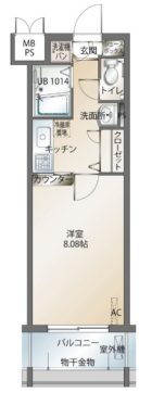 エンクレスト天神東II - 所在階 の間取り図