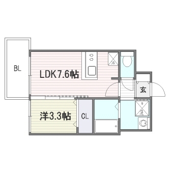 エンクレスト博多ハーモニー207号室-間取り