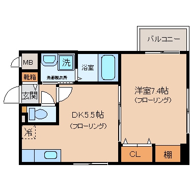 エール今泉303号室-間取り