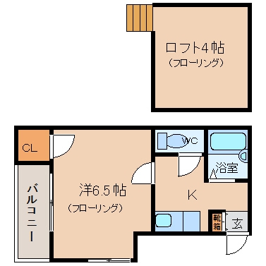 オーガスタ天神東201号室-間取り