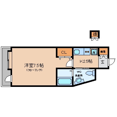 ヴェルデロータス平尾202号室-間取り