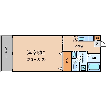 シャーメゾンカレッタ102号室-間取り