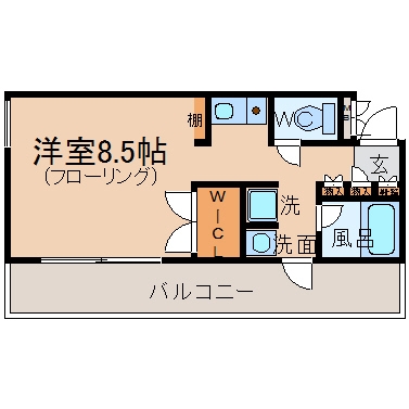 カレッタ旭小路204号室-間取り