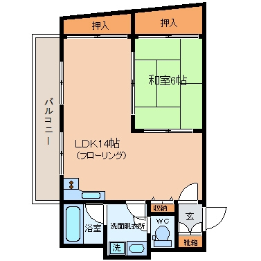 キャッスル泉屋I402号室-間取り