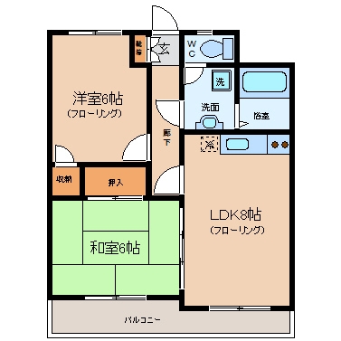 キャッスル泉屋II303号室-間取り