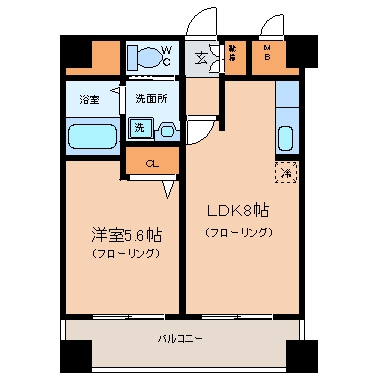 プロニティ天神通702号室-間取り