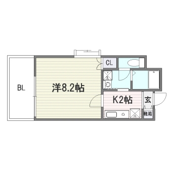 エミリエ博多202号室-間取り