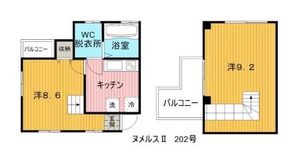 ヌメルスII202号室-間取り