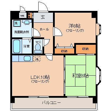 クレールゆたか303号室-間取り