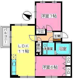 クレール今町101号室-間取り