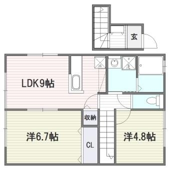 クレール寿町弐番館201号室-間取り