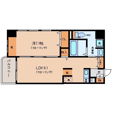 クレアランドマーク401号室-間取り