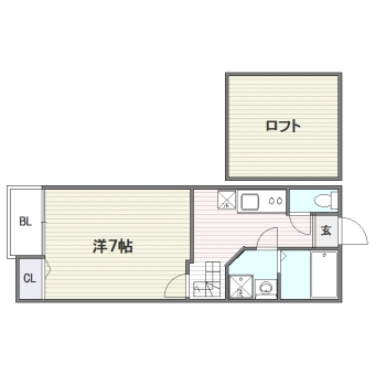 クレオ吉塚参番館202号室-間取り