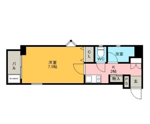 ラリブ大手門401号室-間取り