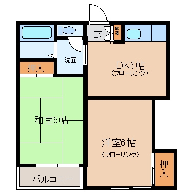 コーポはつみ101号室-間取り