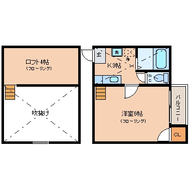 グランカーサ吉塚202号室-間取り