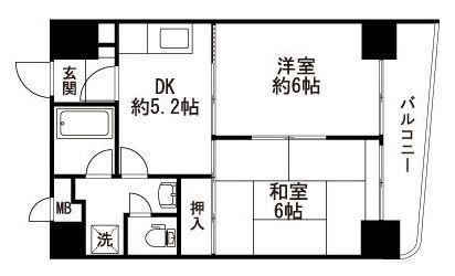 ファミーユ警固705号室-間取り