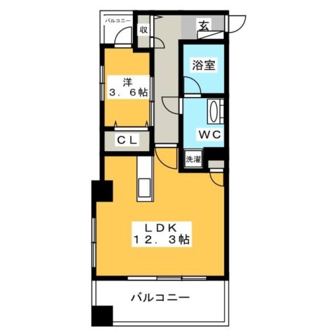 福岡花村ビル403号室-間取り