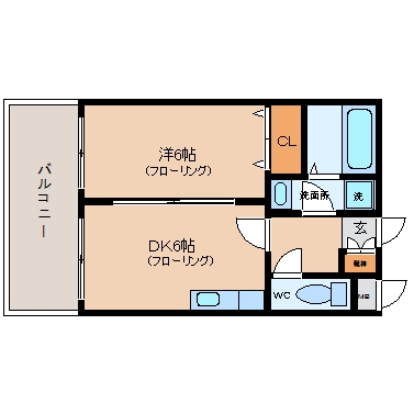 YM東比恵201号室-間取り