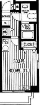 リヴェール渡辺通南 - 所在階 の間取り図