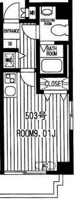 リヴェール渡辺通南503号室-間取り