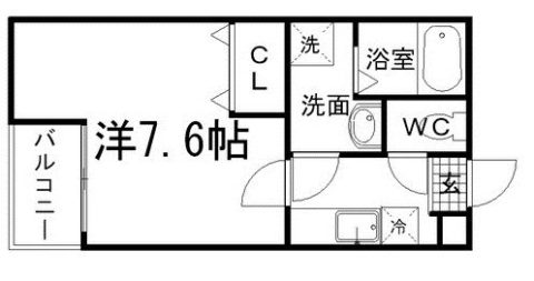 クレフラスト美野島101号室-間取り